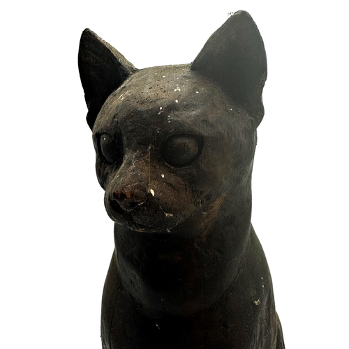 375 - Plaster model of a seated cat, 32cm high