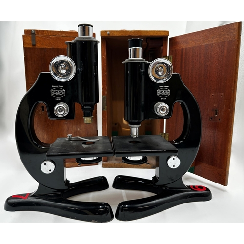 388 - Two Beck London cased microscopes, model no. 34126 & 34129 (2)