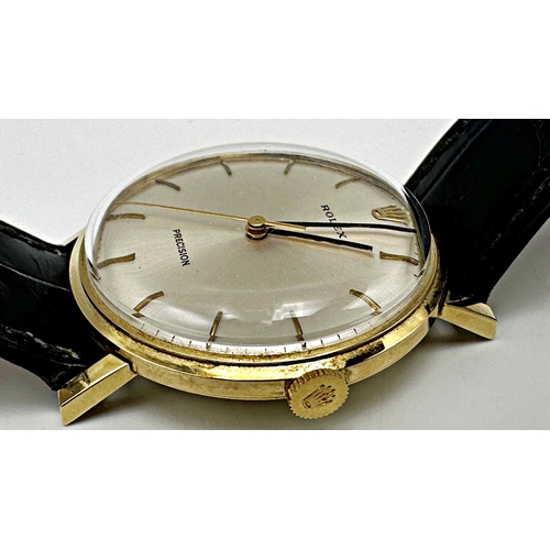 1002 - Exceptional quality vintage Rolex Precision 14ct dress watch, in unworn condition, 32mm case, champa... 