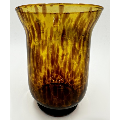 185 - Possibly by Christopher Dresser for Clutha - mottled glass vase, 15cm high