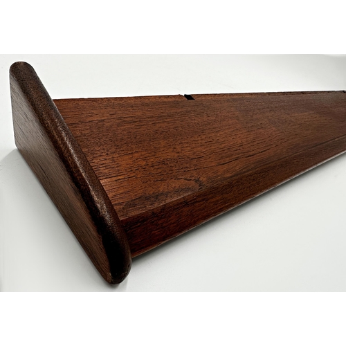 2261 - Good Danish teak luggage rack, with four turned pegs, 56cm long, with further crossbanded Danish tea... 