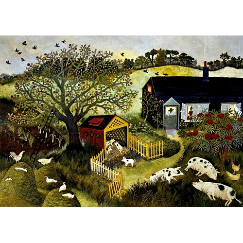 2275 - Anna Pugh (b. 1938) - farmyard scene, signed limited 23/95 colour print, 36 x 51cm, framed