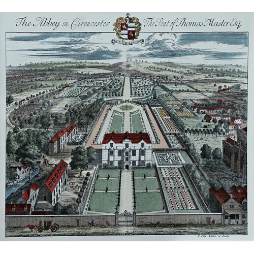 2473 - After Jan Kip (circa 1653-1722) - 'The Abbey in Cirencester, The Seat of Thomas Master Esq', colour ... 