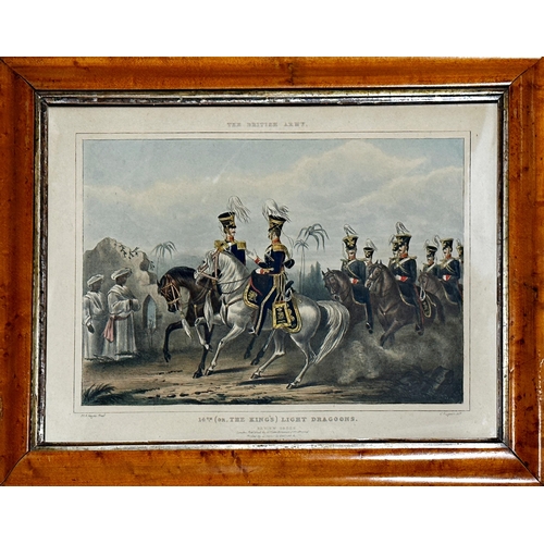 2505 - M A Hayes after J H Lynch - '14th (Or The Kings) Light Dragoons', two colour aquatints, 30 x 39cm, f... 