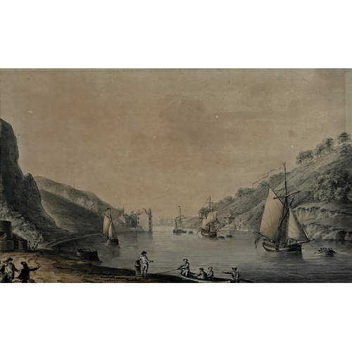 2492 - Nicholas Pocock (1740-1821) - Clifton, Bristol, with boats and figures, unsigned, watercolour, 21.5 ... 