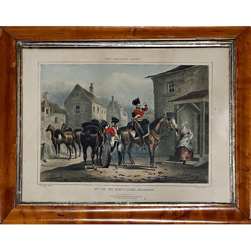 2505 - M A Hayes after J H Lynch - '14th (Or The Kings) Light Dragoons', two colour aquatints, 30 x 39cm, f... 