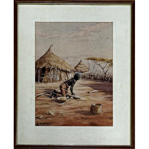 2509 - Giovanni Romagnoli (1893-1976, Italian) 'Scenes of Eritrea', signed, four watercolours, 30cm x 22cm ... 