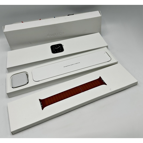 1018 - Apple Watch Series 6, 44mm Silver Stainless Steel CEL, in unworn condition in box