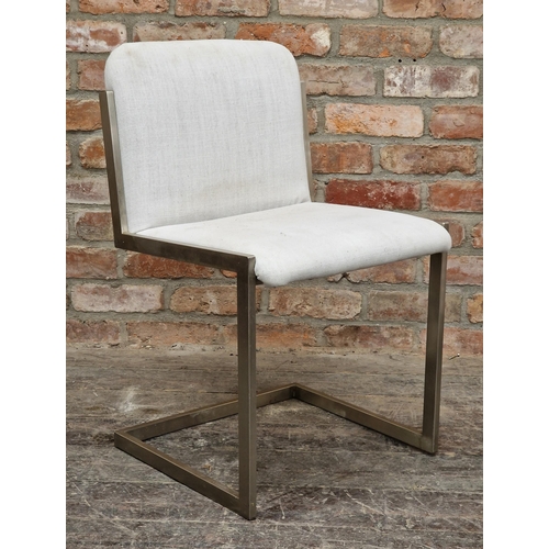 2252 - Set of six mid century chrome dining chairs with upholstered seats and backs, H 77cm x W 47cm (6)