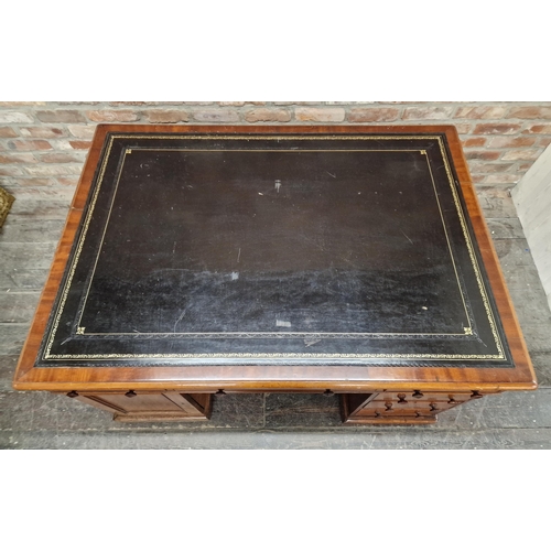 2383 - Good quality 19th century mahogany partners desk, fitted with an arrangement of drawers and cupboard... 