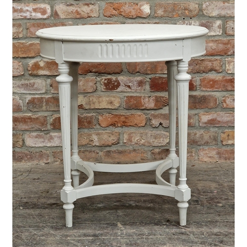 2394 - Contemporary painted circular side table with turned fluted legs, H 72cm x W 66cm