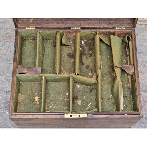 2395 - 19th century brass bound camphorwood campaign silver or ammunition trunk with fitted interior, H 37c... 