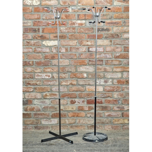 2259 - Two vintage mid century metal atomic hall stands, H 161cm (2)