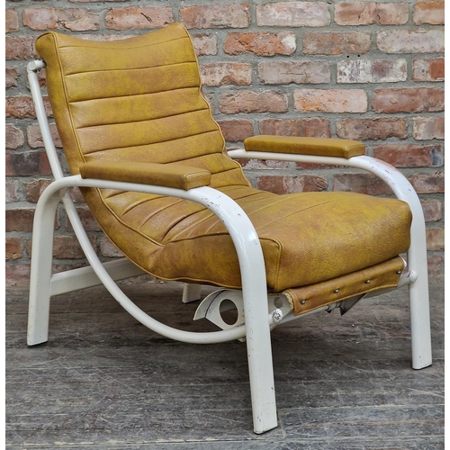 2242 - Christie Tyler - Aeroplane Chair, ribbed stitched upholstery on a painted aluminium frame, 85cm H