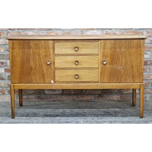 2246 - Vintage Gordon Russel teak sideboard with three central drawers flanked by cupboards, H 85cm x W 141... 