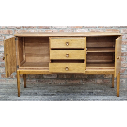 2246 - Vintage Gordon Russel teak sideboard with three central drawers flanked by cupboards, H 85cm x W 141... 