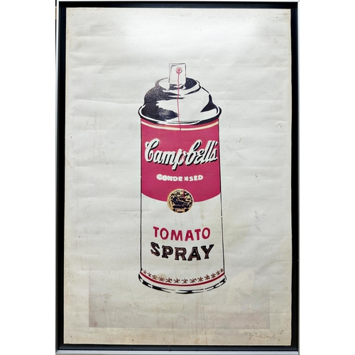 2290 - Mr Brainwash (b.1966 French) - 'Tomato Spray', signed, work on canvas, 93 x 60cm, framed