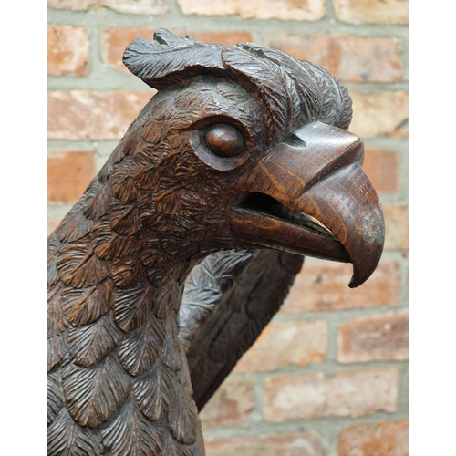 2437 - Exceptional Victorian carved oak eagle lecturn, the well carved eagle on column, the top carved with... 