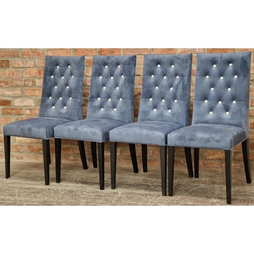 2454 - Set of four contemporary Italian button back dining chairs, 100cm high (4)