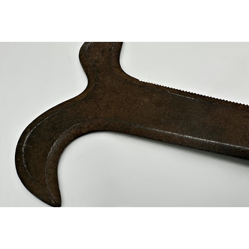 351 - Antique iron Whale flensing knife, 45cm long