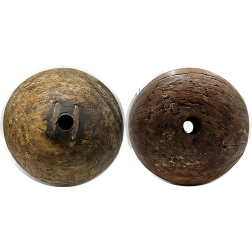 291 - Pair of Danish Harbour Buoys used in the TV Series His Dark Materials, 37cm diameter approx (2)