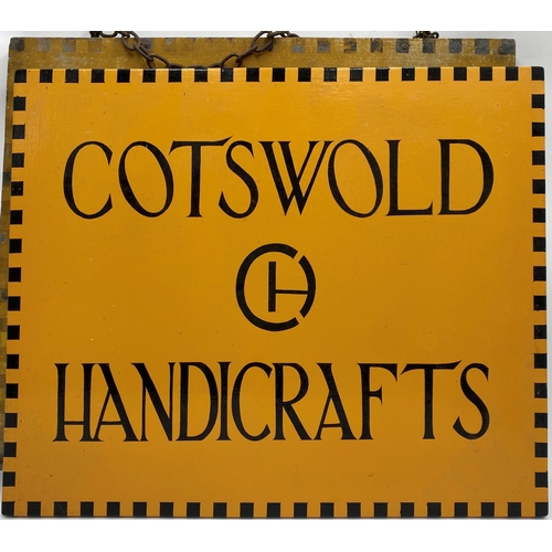 28 - The estate of Peter & Joy Evans of Whiteway, Stroud - 'Cotswolds Handicrafts' hand painted twin side... 