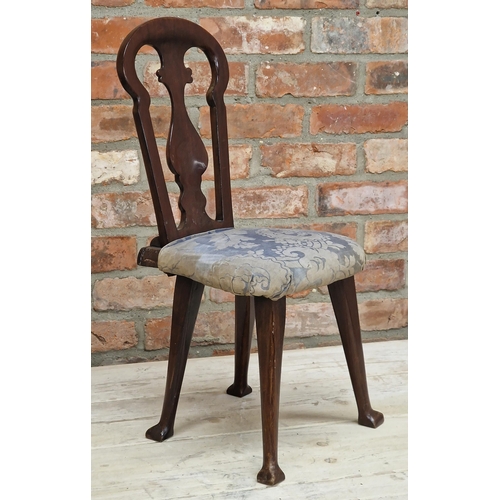 2447 - Antique child or doll size Queen Anne mahogany dining chair, 70cm high