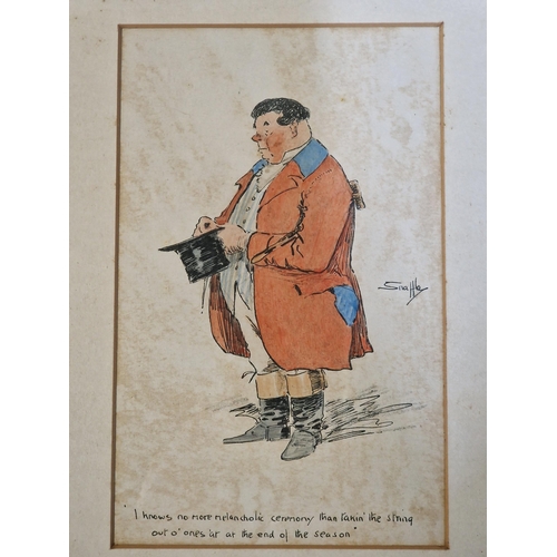 2519 - 'Snaffles' (Charles Johnson Payne, 1884-1967) - The Horsey Man Afoot, signed, hand coloured print, 2... 