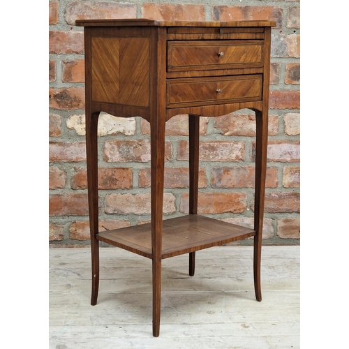 2448 - Exceptional quality French kingwood and marquetry night stand, the top inlaid with Hot Air Balloon, ... 