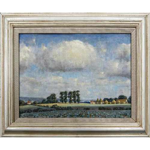 2510 - Roger Corfe (1912-2004) - 'Kentish Landscape', signed and titled verso, James Bourlet & Sons ltd lab... 