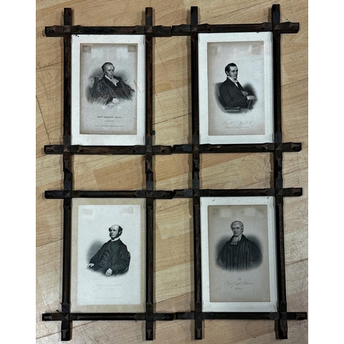 2522 - Collection on twenty two ecclesiastical oak frames, with black and white bust portraits of London ge... 