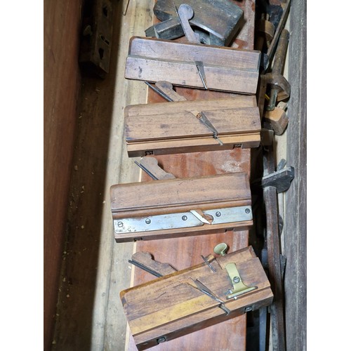 140 - The estate of Peter & Joy Evans of Whiteway, Stroud - Peter Evans pine tool chest, the interior with... 