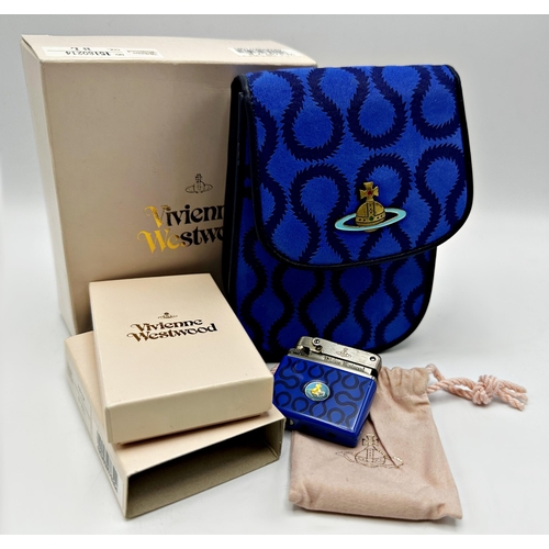 A small Vivienne Westwood coin purse belt bag in blue leather