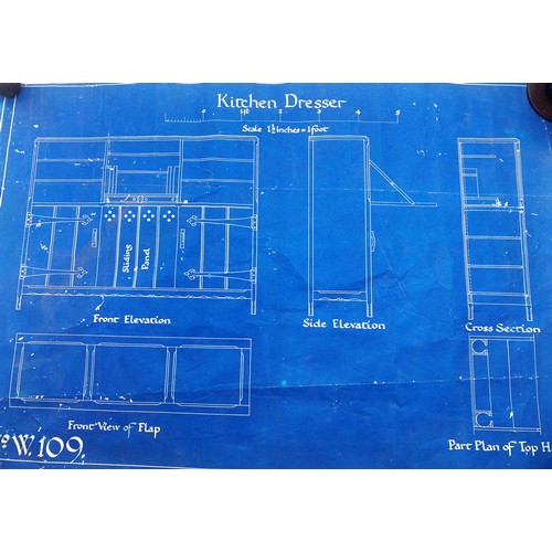 53 - The estate of Peter & Joy Evans of Whiteway, Stroud - Collection of workshop drawings of furniture d... 