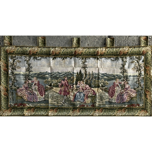 1414 - Beautiful old large French tapestry. Measures 210 x 89cm