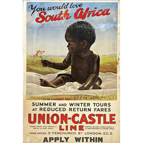 373 - Advertising - 'You Would Love South Africa', Union Castle Line poster, 101 x 63cm, framed