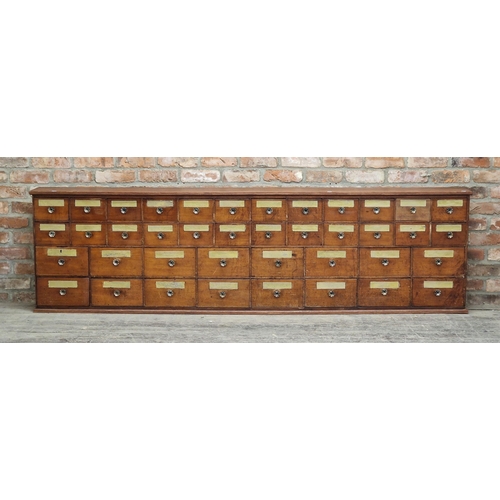 1275 - Incredible 19th century mahogany apothecary bank of drawers, comprising forty drawers in total each ... 