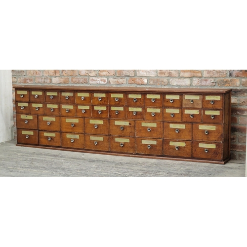 1275 - Incredible 19th century mahogany apothecary bank of drawers, comprising forty drawers in total each ... 