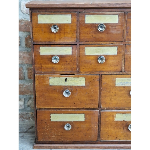 1275 - Incredible 19th century mahogany apothecary bank of drawers, comprising forty drawers in total each ... 