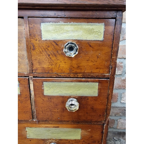 1275 - Incredible 19th century mahogany apothecary bank of drawers, comprising forty drawers in total each ... 