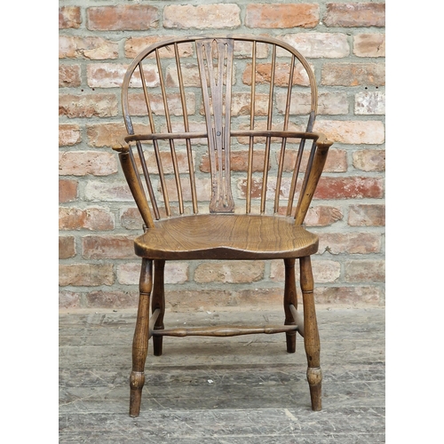 1282 - Late 19th century elm, beech and ash country stick back chair