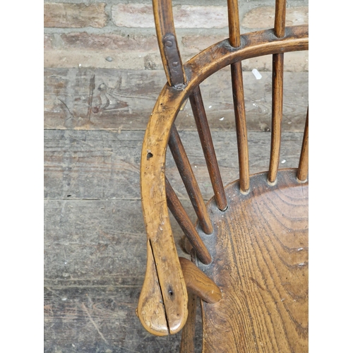 1282 - Late 19th century elm, beech and ash country stick back chair