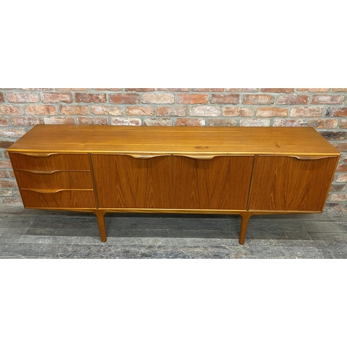 1136 - 1960s A H McIntosh of Kirkcaldy teak sideboard, 202cm L x 26 D x 75H