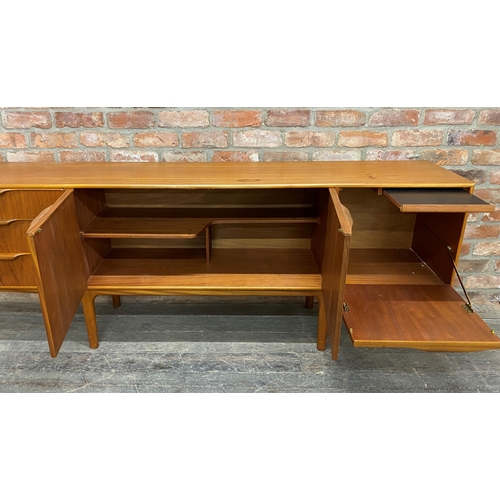 1136 - 1960s A H McIntosh of Kirkcaldy teak sideboard, 202cm L x 26 D x 75H