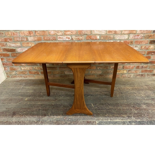 1138 - 1970s teak drop-leaf dining table, 137cm x 90 D x  73H