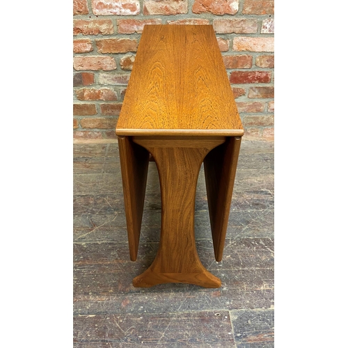 1138 - 1970s teak drop-leaf dining table, 137cm x 90 D x  73H