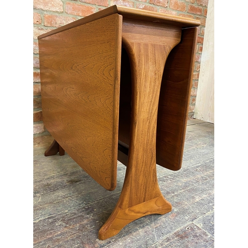 1138 - 1970s teak drop-leaf dining table, 137cm x 90 D x  73H