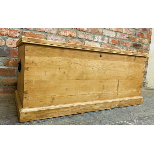 1212 - Antique pine blanket box, with twin handles, 109cm L x 44 D x 48 H