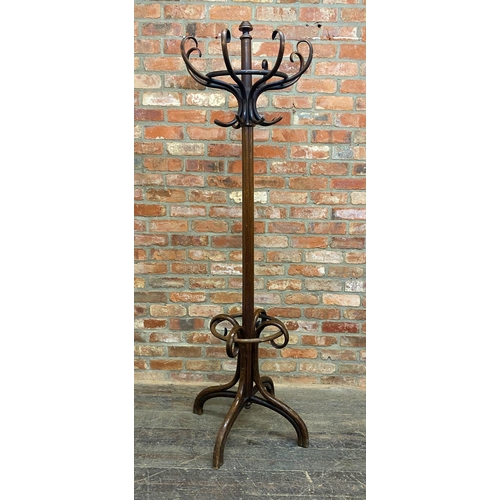 1229 - Early 20th century Thonet bentwood hall stand, H 202cm (af)