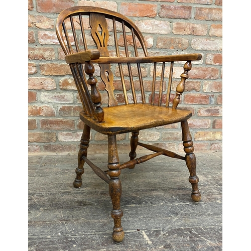 1236 - 19th century beech, elm and ash Windsor carver chair